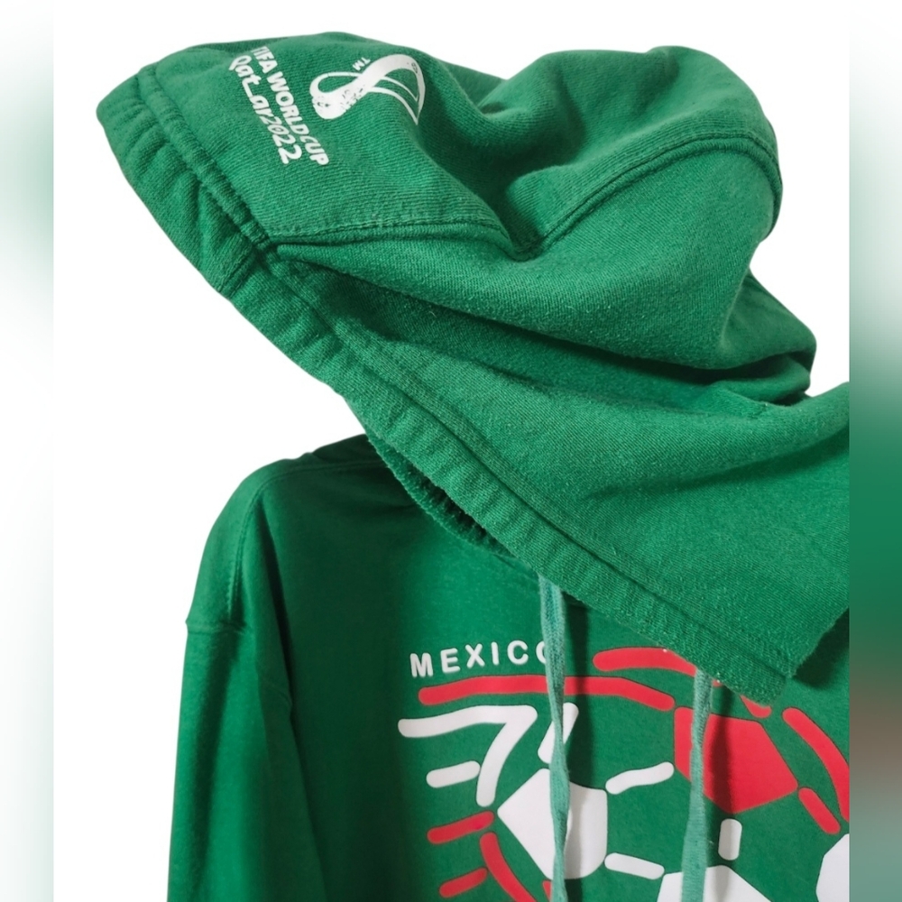 Fifa World Cup 2022, Mexico, Green Hoodie with Soccer Graphic